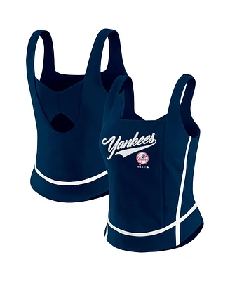 Wear by Erin Andrews Women's Navy New York Yankees Square Neck Tank Top