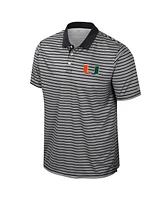 Colosseum Men's Black Miami Hurricanes Striped Polo Shirt