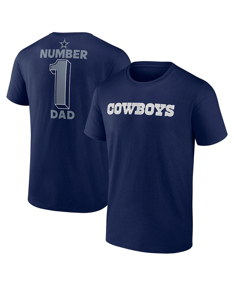 Fanatics Men's Navy Dallas Cowboys Number 1 Dad T-Shirt