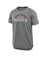 Fanatics Men's Heather Gray New Jersey Devils 2025 Stanley Cup Playoffs Authentic Pro Rink Performance T-Shirt