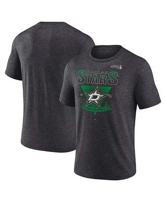 Fanatics Men's Heather Charcoal Dallas Stars 2025 Stanley Cup Playoffs Crossbar Tri-Blend T-Shirt