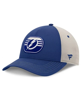 Fanatics Men's Blue/Gray Tampa Bay Lightning 2025 Stanley Cup Playoffs Locker Room Trucker Adjustable Hat