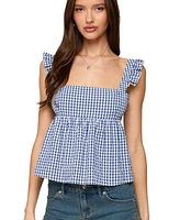 Edikted Women's Jenson Backless Gingham Top