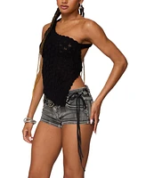 Edikted Women's Codi Backless Asymmetric Knit Top
