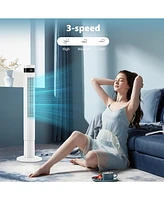 Cowsar Tower Fan Portable Floor Fans 85°Oscillating Fan 43'' Quiet Cooling 12H Timer Remote Control Standing Bladeless Electric 3 Speeds Wind 3 M