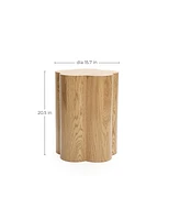 LuxenHome Wood Grain Manufactured Wood 20.5-Inch Tall Round End and Side Table