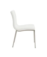 Upholstered Leather Dining Chairs Set of 2 with Supportive Backrest for Room