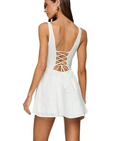 Edikted Women's Reina Embroidered Cotton Mini Dress