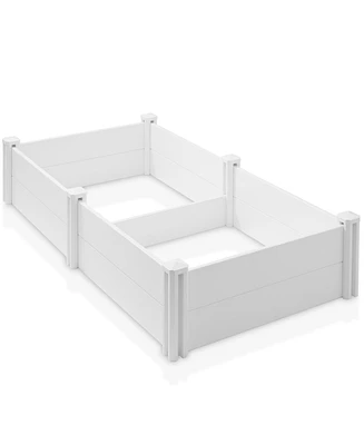 3' x 6' x 12" White Vinyl Raised Garden Bed, Above Ground Planter Box