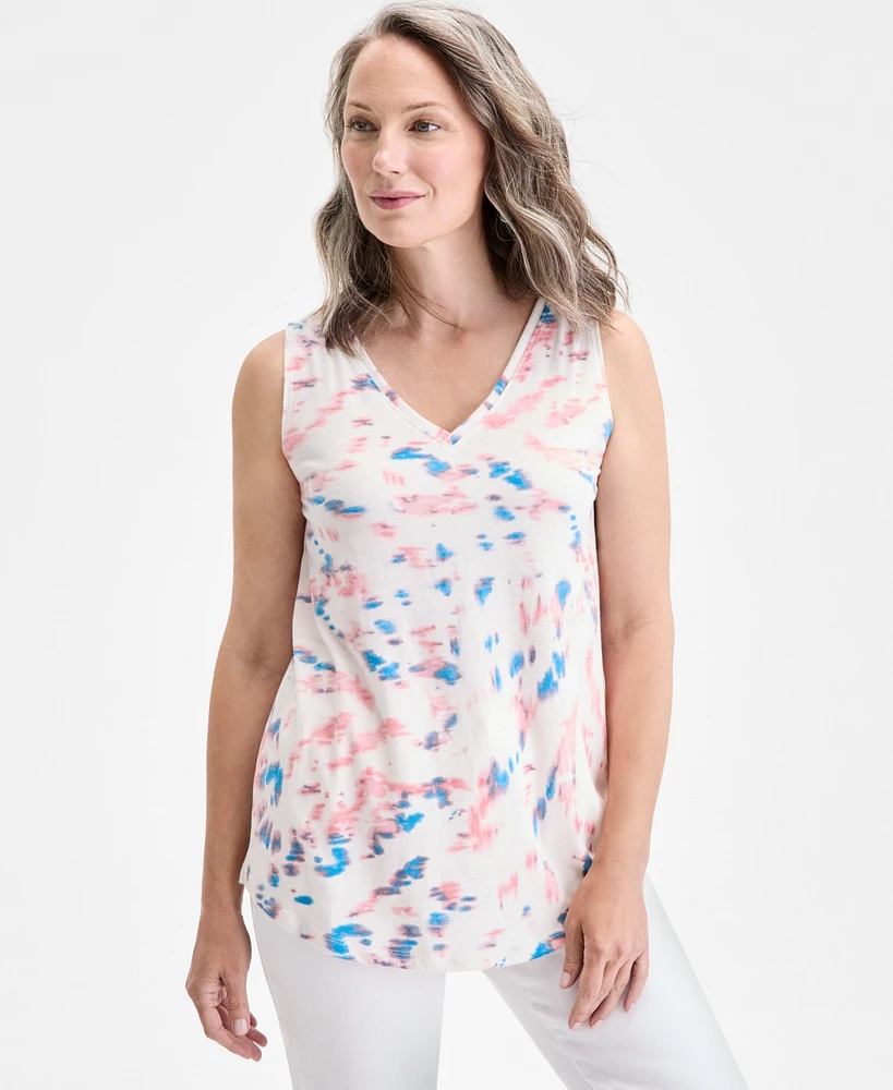 Style & Co Women's Printed V-Neck Tank, Exclusively at Macy's