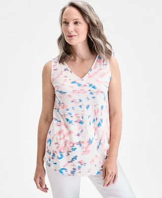 Style & Co Women's Printed V-Neck Tank, Exclusively at Macy's