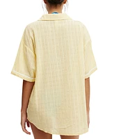 Cotton On Women's The Essential Short-Sleeve Beach Shirt