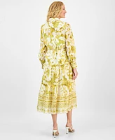 julia jordan Women's Button-Front Long-Sleeve Shirtdress