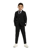 OppoSuits Boys Black Knight Slim Fit Solid Suit Including Blazer, Pants and Clip-On-Tie