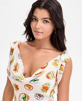 Astr the Label Women's Allexina Printed Tie-Shoulder Dress
