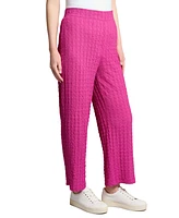 Jones New York Women's Textured High-Rise Wide-Leg Pants