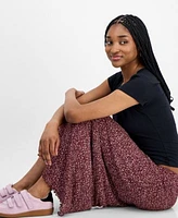 Hippie Rose Cap Sleeve T Shirt Floral Print Maxi Skirt