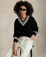 Polo Ralph Lauren Women's Aran-Knit Cotton Cricket Sweater