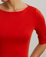 Lauren Ralph Stretch Cotton Boatneck T-Shirt