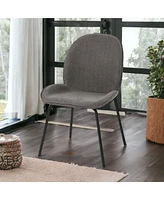 Set of 2 Fabric Side Chairs with Cushioned Seats for Dining and Home Decor