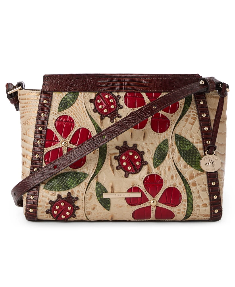 Brahmin Hillary Sandstorm Ladybird Extra Large Leather Crossbody Bag