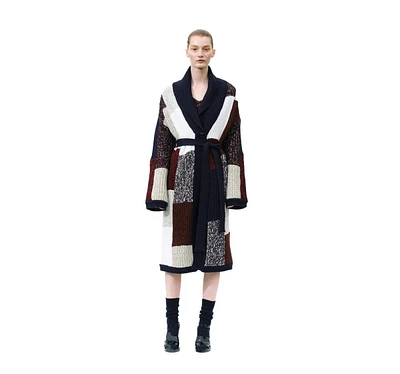 Labeca London Women's Vivienne Block Wool Midi Robe Cardigan
