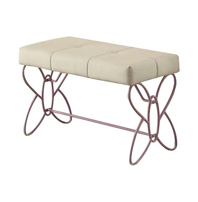 Tufted Faux Leather Upholstered Bench for Entryway, Bedroom, or Living Room