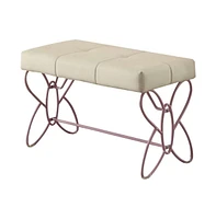 Tufted Faux Leather Upholstered Bench for Entryway, Bedroom, or Living Room