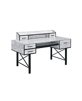Contemporary Computer Desk with Five Drawers – Perfect for Home Office Organization