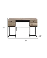 Modern Writing Desk with Four Drawers – Organized Workspace Solution