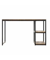50" Brown and Black Solid Wood Writing Desk