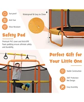5 Feet Kids 3-in-1 Game Trampoline with Enclosure Net Spring Pad