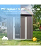 6 ft. x 5 ft. Metal Shed with Window Transparent Plate and Double Door