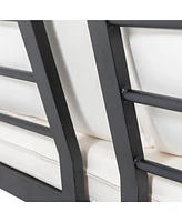 2-Seater Sofa with Iron Frame and Acacia Wood Accents