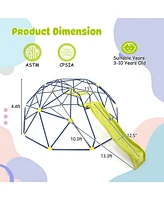 13.3 Ft Climbing Dome Geometric Dome Climber with Extended Wavy Slide and 2 Rest Platforms