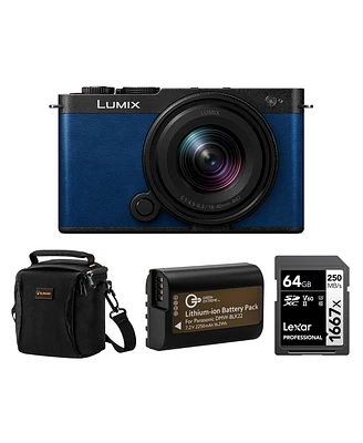 Panasonic Lumix S9 Mirrorless Camera with Lumix S 18-40mm f/4.5-6.3 Lens, Classical Blue, Bundle with Professional 1667x 64GB Uhs-ii Sdxc Memory Card,