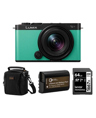 Panasonic Lumix S9 Mirrorless Camera with Lumix S 18-40mm f/4.5-6.3 Lens, Mint Green, Bundle with Professional 1667x 64GB Uhs-ii Sdxc Memory Card, Alp