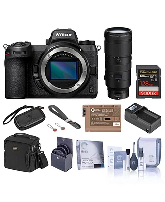 Nikon Z 6II Mirrorless Digital Camera with Nikkor Z 70-200mm f/2.8 Vr S Lens, Bundle with 128GB Uhs-i Memory Card, Shoulder Bag, Extra Battery, Smart