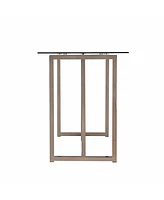 48" Clear and Champagne Glass Writing Desk
