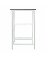 42" Clear and White Glass Writing Desk