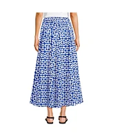 Lands' End Women's Poplin Godet Maxi Skirt - Set Bottom