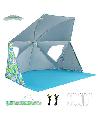 UPF50+ Sun Protection Beach Umbrella Tent with Portable Carrying Bag