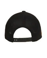 Generic Men's Usa American Flag Patch 6-Panel Black Pre-Curved Snapback Hat