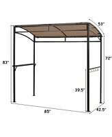 7 Feet Grill Gazebo with Serving Shelf and Storage Hooks