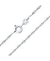 Bling Jewelry Set of 2 Thin 1.5MM Sterling Silver Singapore Rope Chain Necklace Made in Italy & Inch