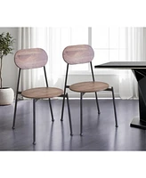 Set of Two Metal and Wood King Louis Back Dining Side Chairs