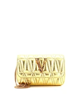 Pre-Owned Versace Mini Virtus Chain Flap Shoulder Bag Quilted Leather