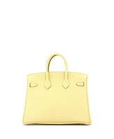 Pre-Owned Hermes Birkin 25 Handbag Yellow Togo with Gold Hardware