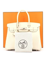 Pre-Owned Hermes Birkin 30 Handbag Light Epsom with Palladium Hardware