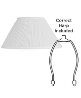 White Mushroom Pleated Medium Lamp Shade 6" Top x 14" Bottom x 8" Slant (Spider) Replacement with Harp and Finial - Springcrest